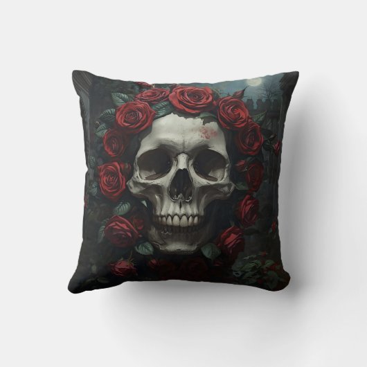 Cojin de calabera con flores クッション (裏面)
