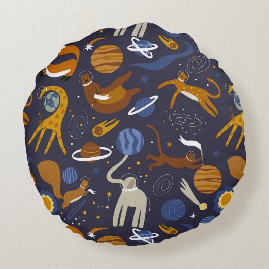 Cojín de la colección Animals Outer Space ラウンドクッション (裏面)