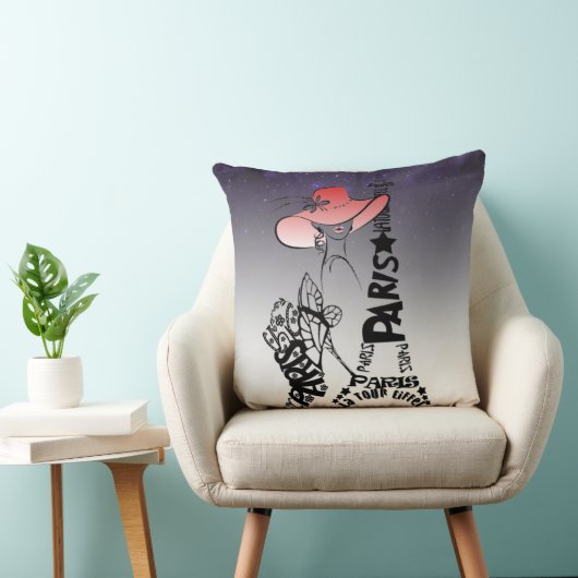 Cojín de la Torre Eiffel con caligrafía クッション (椅子)