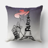 Cojín de la Torre Eiffel con caligrafía クッション (正面)