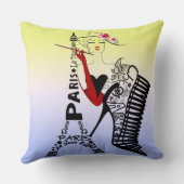 Cojín de la Torre Eiffel con zapatos de tacón クッション (裏面)