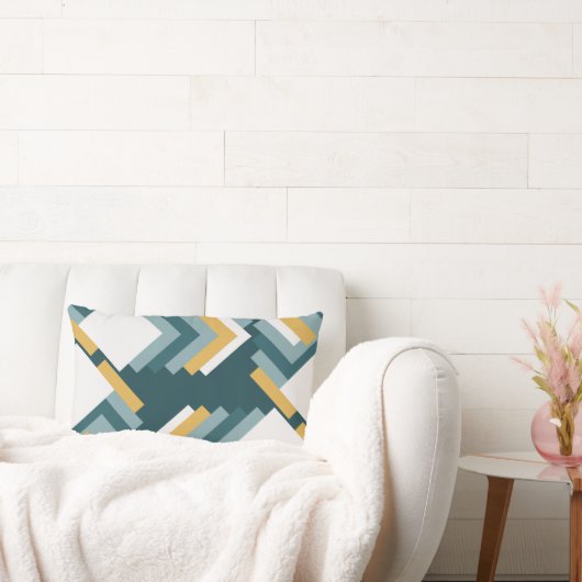 Cojín de moda en tonos verdes y mostaza ランバークッション (ソファ)