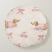 Cojín Decorativo con Patrón de Perritos Salchicha  ラウンドクッション (裏面)