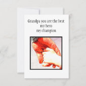 Cojín Decorativo My grandpa is my hero サンキューカード (正面)