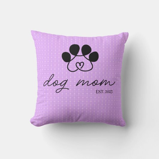 Cojín dog mom customizable lilac クッション (正面)