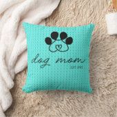 Cojín dog mom customizable mint green クッション (ブランケット)