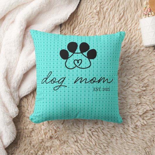 Cojín dog mom customizable mint green クッション (ブランケット)