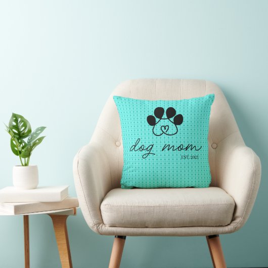 Cojín dog mom customizable mint green クッション (椅子)