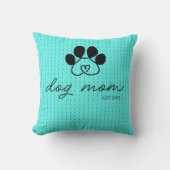 Cojín dog mom customizable mint green クッション (正面)