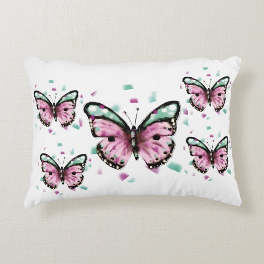 Cojín estampado con mariposa アクセントクッション (正面)