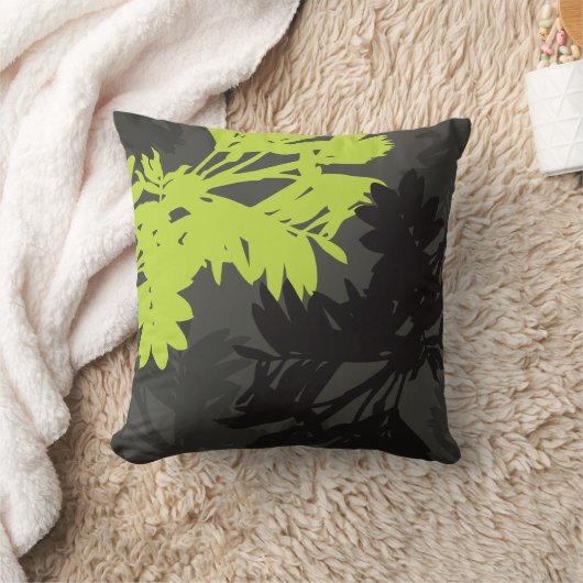 Cojín Follaje Verde Lime and Gray クッション (ブランケット)