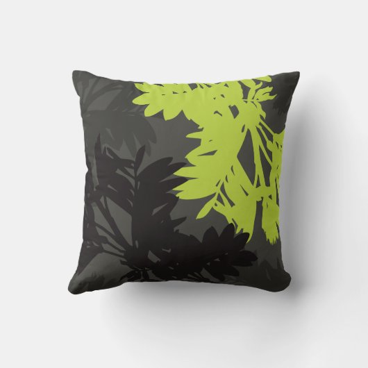 Cojín Follaje Verde Lime and Gray クッション (裏面)