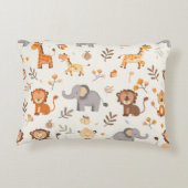 Cojín infantil con leones, jirafas y elefantes アクセントクッション (裏面)