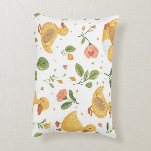 Cojín infantil con patitos y flores アクセントクッション (裏面(縦))