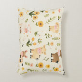 Cojín infantil de granja con animalitos y flores アクセントクッション (正面(垂直))