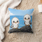 Cojín Kawaii Pichones en el Mar クッション (ブランケット)