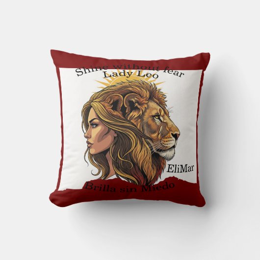 Cojín Lady Leo – Shine Without Fear クッション (正面)