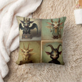 Cojín negro satánico goth underground baphomet.  クッション (ブランケット)