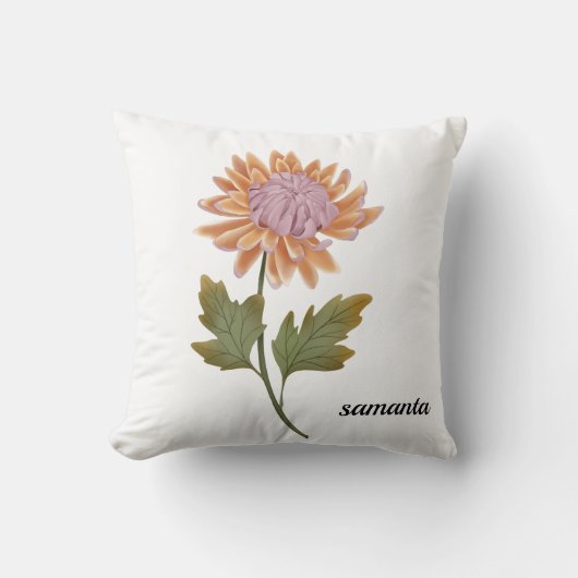 cojin personalizada con bonita flor romantica クッション (正面)