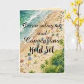 Cojín Playero Personalizable Copacabana Hotel Sol カード (黄色い花)