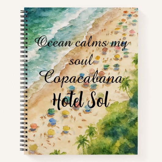 Cojín Playero Personalizable Copacabana Hotel Sol ノートブック (正面)