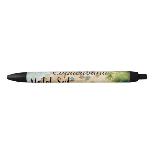 Cojín Playero Personalizable Copacabana Hotel Sol 黒ボールペン (正面)