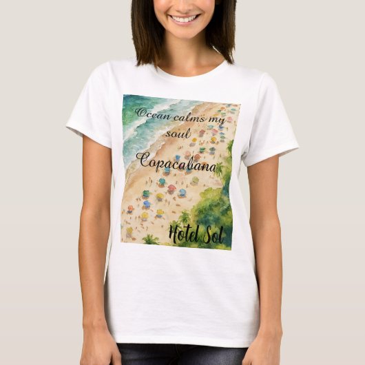Cojín Playero Personalizable Copacabana Hotel Sol Tシャツ (正面)