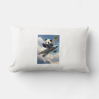 cojin rectangular con oso panda en avioneta ランバークッション