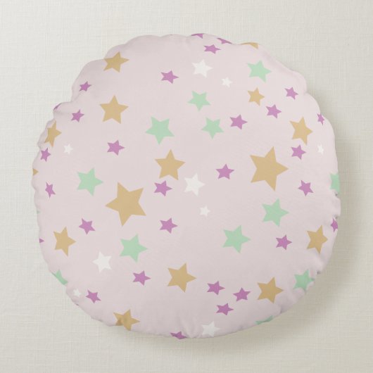 Cojín redondo con diseño de estrellas. ラウンドクッション (正面)