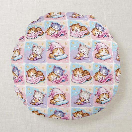 Cojín redondo - Gatito de Sueños ラウンドクッション (正面)