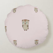 Cojín redondo infantil, con diseño de lechuza. ラウンドクッション (裏面)