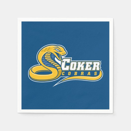 Coker University Cobras Logo スタンダードカクテルナプキン (正面)