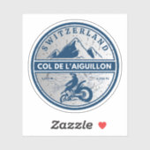 Col de l'Aiguilon swiss alpsオートバイギフト シール (シート)