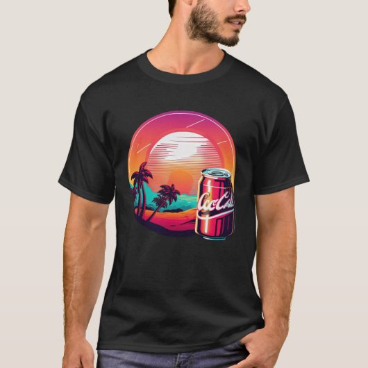 Cola Synthwave 80sレトロウェーブエステティック Tシャツ (正面)