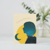 Colagem Artística Azul "Thinking About You" ポストカード (スタンド正面)