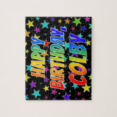 「COLBY」名、おもしろい「ハッピーバースデー」 ジグソーパズル (縦)