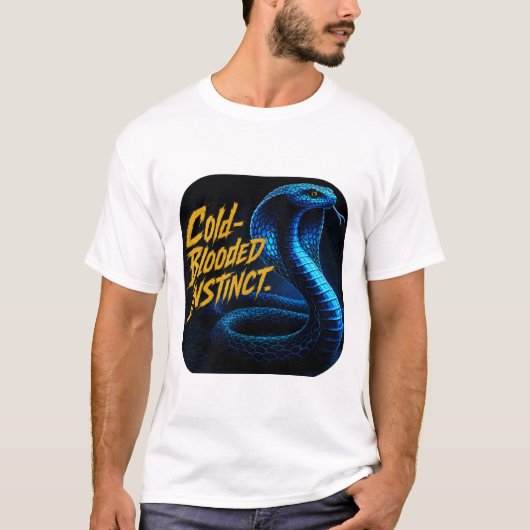 Cold Blooded Instinct Cobra Snake Graphic Tシャツ (正面)