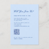 Cold Blue ウェディング RSVP カード QR コード (正面)