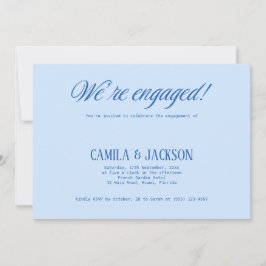 Cold Blue Wedding Engagement Party 招待状