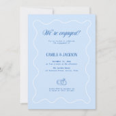 Cold Blue Wedding Engagement Party 招待状 (正面)