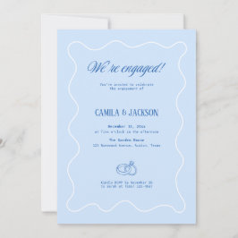 Cold Blue Wedding Engagement Party 招待状