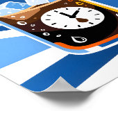 Cold Brew Coffee Time Concept Modern Blue ポスター (角)