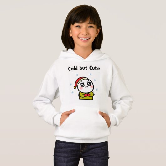 Cold but Cute Hoodie – Funny Winter Sweatshirt (正面フル)