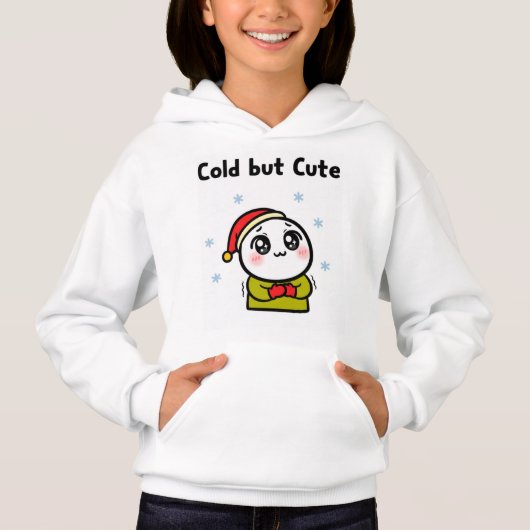 Cold but Cute Hoodie – Funny Winter Sweatshirt (正面)
