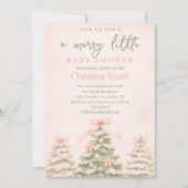 Cold Elegant A Pink Bow Coquette Baby Shower 招待状 (正面)