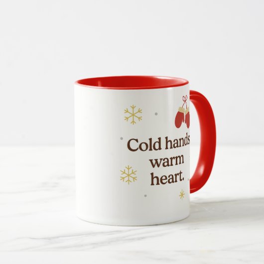 Cold Hands, Warm Heart | Cozy Winter Mug マグカップ (正面右)
