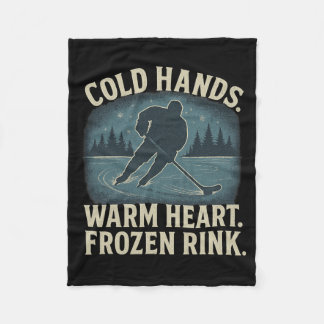 Cold Hands Warm Heart Frozen Rink – Ice Hockey Win フリースブランケット
