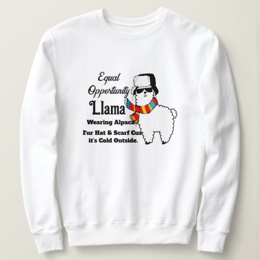 Cold Llama Sweatshirt - Funny Women's Hoodie スウェットシャツ (デザイン正面)