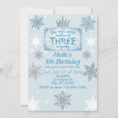 Cold Never Bothered Three Snowflake Birthday 招待状 (正面)