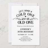 Cold One with the Old One Beer 70th Birthday 招待状 (正面)